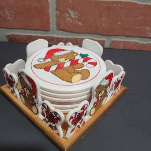 House of Lloyd Teddy Bear Christmas Coasters 1988